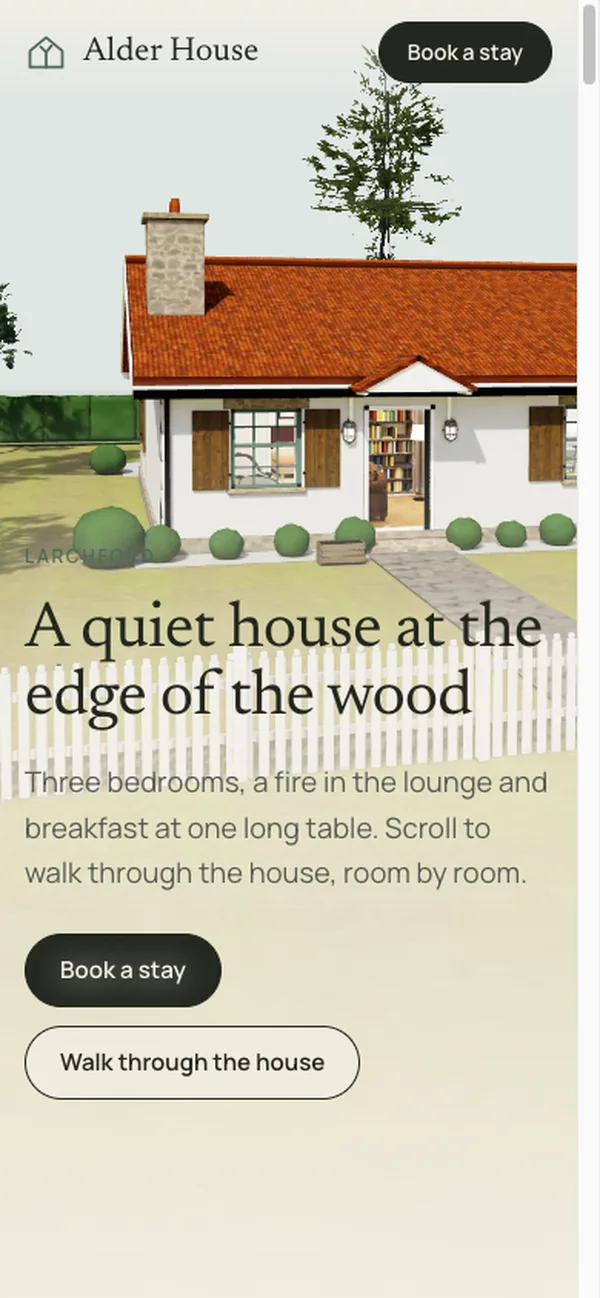 Bed & breakfast template on a phone