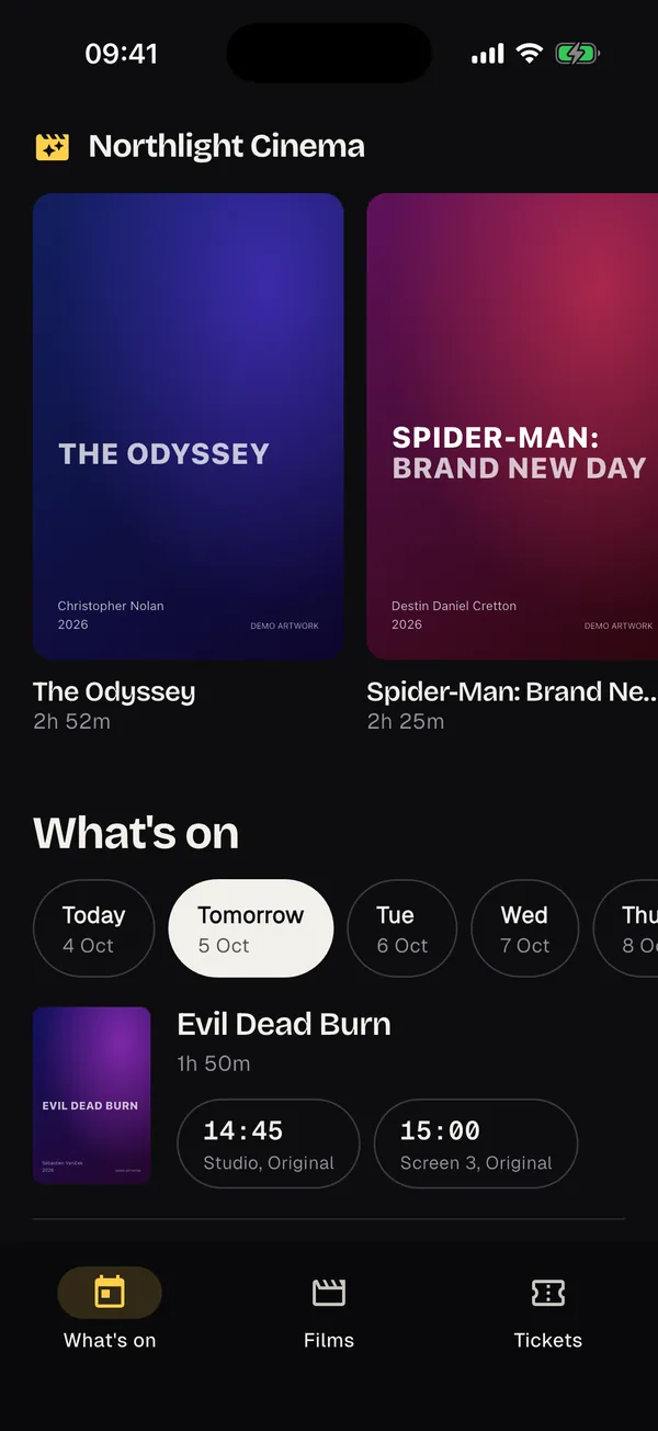 Cinema template on a phone